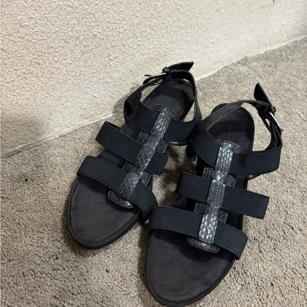 H&M Black Strappy Wedge Sandals - Picture 3 of 4